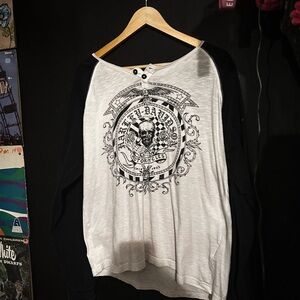 Harley-Davidson Black and White Long Sleeve Shirt